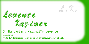 levente kazimer business card